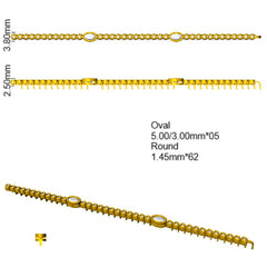 2.20Ct Oval Ruby & Diamond Designer Bracelet 9k Yellow Gold Ready To Ship