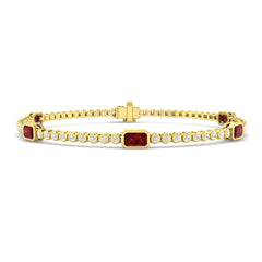 2.30Ct Emerald Ruby & Diamond Designer Bracelet 9k Yellow Gold Ready To Ship