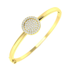 1 Carat D-E/VS Lab Grown Round Diamond Fancy Designs Bangle 9k Yellow Gold ,Ready To Ship