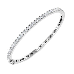 2.1 Carat D-E/VS Lab Grown Round Diamond Eternity Bangle 9k White Gold Ready To Ship