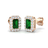Molly Emerald Gold Earrings - Luxurious 1ct to 2ct Diamond Design