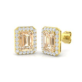 Endry 2ct Morganite Gold Earrings - Luxury Diamond Jewelry Design