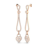 Dew Luxury 2ct Gold Drop & Trilogy Diamond Earrings for Elegance