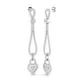 Dew Luxury 2ct Gold Drop & Trilogy Diamond Earrings for Elegance
