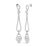 Dew Luxury 2ct Gold Drop & Trilogy Diamond Earrings for Elegance