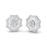 Stud Earrings with Star Sunburst Diamond Cluster | 1.5ct