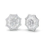 Stud Earrings with Star Sunburst Diamond Cluster | 1.5ct