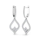Deeyy Luxury Gold Diamond Drop & Trilogy Earrings, 1ct Elegant Design