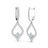 Deeyy Luxury Gold Diamond Drop & Trilogy Earrings, 1ct Elegant Design