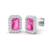 Ollie Luxury Gold Diamond and Pink Sapphire Earrings 1.25ct - 3ct