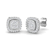Elegant Mist Gold Cluster Diamond Earrings 0.25ct - Luxury Jewelry
