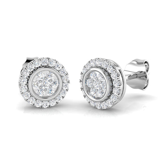 0.25Ct Cluster Diamond Stud Earrings | Lab & Natural | Gold & Platinum