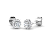Polly Halo Gold Diamond Earrings | Elegant Luxury 0.33-1.5ct