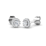 Polly Halo Gold Diamond Earrings | Elegant Luxury 0.33-1.5ct