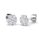 Devon Gold Diamond Cluster Earrings - Luxurious 0.5ct to 10.5ct Jewel