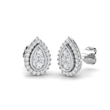 Glow Gold Cluster Diamond Earrings | Elegant 0.33ct Luxury Jewelry