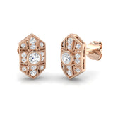 Elegant Vintage Art Deco Diamond Stud Earrings - 0.33ct White Gold
