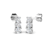 Elegant Dalsy Gold Drop & Trilogy Diamond Earrings - 0.5ct to 1ct