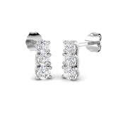 0.6ct Natural Diamond Round Cut Stud Earrings in 18K White Gold
