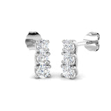 Elegant Dalsy Gold Drop & Trilogy Diamond Earrings - 0.5ct to 1ct