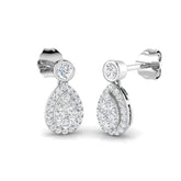Dausy Elegant Gold Drop & Trilogy Diamond Earrings 0.33ct to 1ct