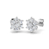 0.5ct Natural Diamond Round Cut Stud Earrings in 18K White Gold