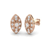 Vintage Marquise Diamond Stud Earrings - 0.33ct Art Deco Design