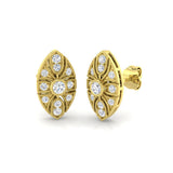 Vintage Marquise Diamond Stud Earrings - 0.33ct Art Deco Design