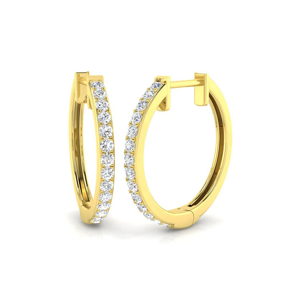 0.27ct Natural Diamond Round Cut Stud Earrings in 9K Yellow Gold