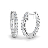 9ct White Gold 0.49ct Lab Grown Diamond Hoop Earrings