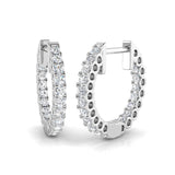 0.49ct Natural Diamond Round Cut Stud Earrings in 18K White Gold
