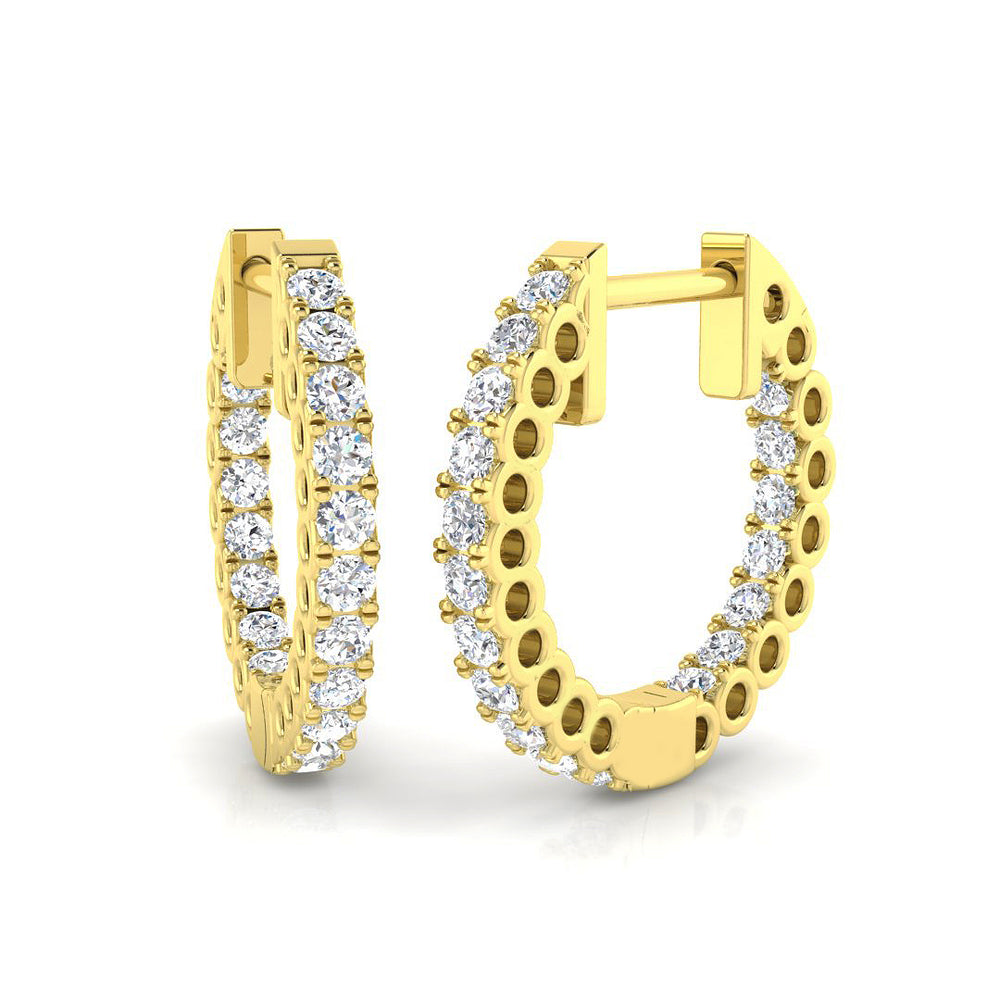 0.49ct Lab Diamond Round Cut Stud Earrings in 9K Yellow Gold