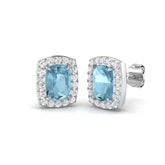 Ensvy Luxury Gold Aquamarine Diamond Earrings | 1.5ct to 3ct Elegance