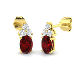 Deeby Ruby and Diamond Gold Earrings Exquisite 1.25-1.5ct Luxury