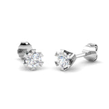 Solitaire Diamond Earrings Blush Gold 2ct Luxury