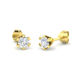 2.00 Ct DE/VVS Lab Grown Round Cut Diamond Stud Earrings | Prong Set