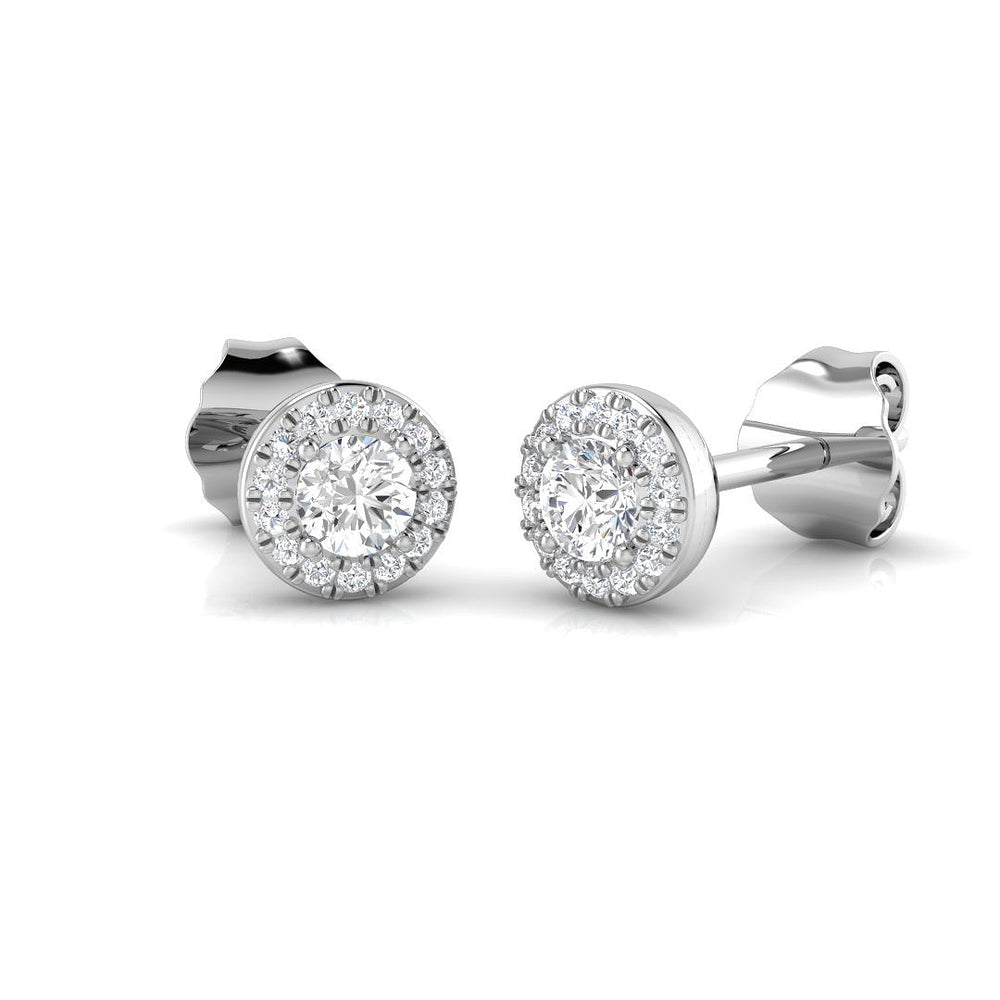 Halo Stud Earrings - 0.25 Carat Cerys Round Pave