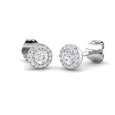 Halo Stud Earrings - 0.25 Carat Cerys Round Pave