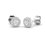 Halo Stud Earrings - 0.25 Carat Cerys Round Pave