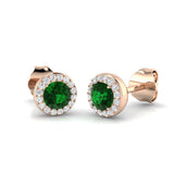 Erjpy Emerald Diamond Earrings in Gold - 0.33ct to 1ct Luxury Jewelry