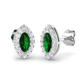 "Binky Emerald Diamond Gold Earrings 0.5ct to 1ct - Luxury Jewelry"