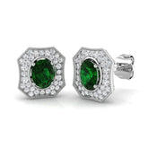 Erlvy Emerald Diamond Earrings in Gold - 1ct to 1.25ct Luxurious Sparkle
