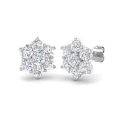 9ct White Gold 2.04ct Lab Grown Diamond Cluster Earrings