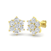 9ct Yellow Gold 2.04ct Lab Grown Diamond Cluster Earrings