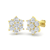 9ct Yellow Gold 2.04ct Lab Grown Diamond Cluster Earrings