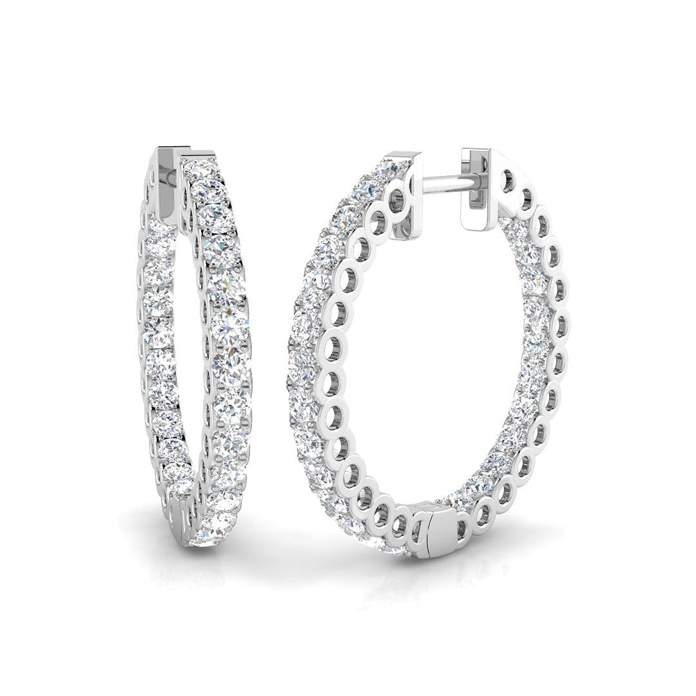 Hoop Earrings - Erfsy 1.5ct-2ct Round Cut
