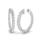 Hoop Earrings - Erfsy 1.5ct-2ct Round Cut
