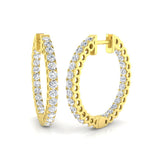 Hoop Earrings - Erfsy 1.5ct-2ct Round Cut