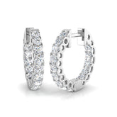 9ct White Gold 1.49ct Lab Grown Diamond Hoop Earrings