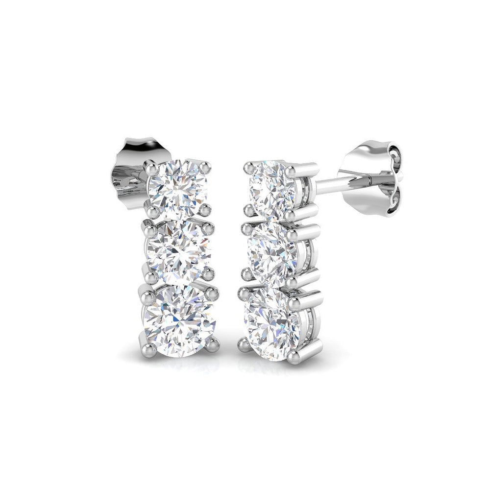 1.58ct Lab Diamond Round Cut Stud Earrings in 9K White Gold